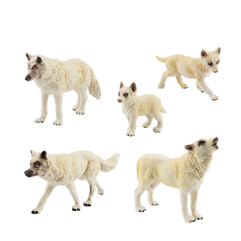 White Wolf Cub Model Manufacturer - Lelewu Simulation North American Static Roaring Walking Sand Table Decoration