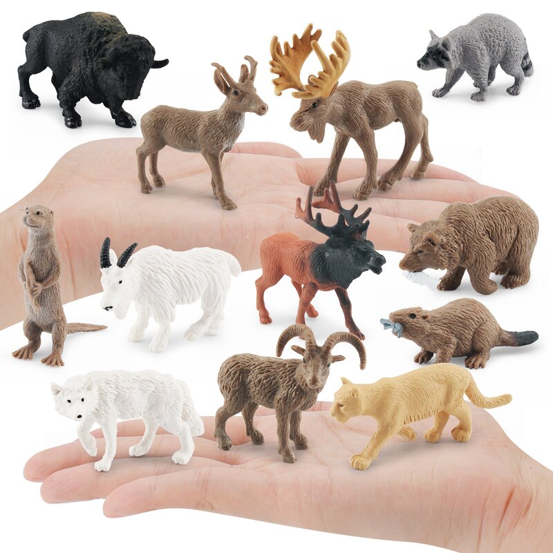 Wild North American Animal Model Manufacturer - Lelewu Simulates Cougar Raccoon Grizzly Bear Elk Pronghorn Antelope Decoration
