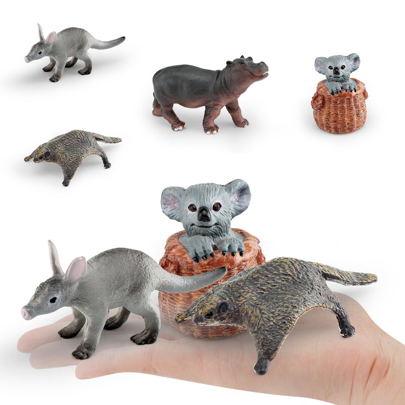 Wild Animal Model Manufacturer - Lelewu Simulation Hippos Koala Anteater Flying Mouse Baby Decoration