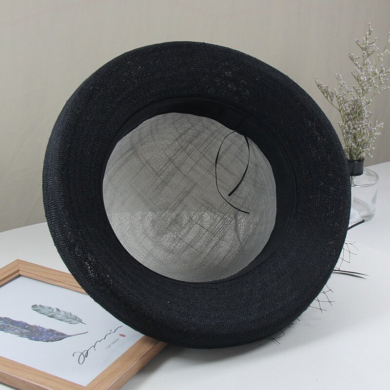 Wedding Top Hat Manufacturer - Bridal Women's Elegant Ruffles Flower Kentucky Derby Church Party Vintage Luxury Church Hats