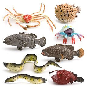 Marine Animal Model Manufacturer - Lelewu Simulated Spider Puffer Fish Grouper Hermit Crab