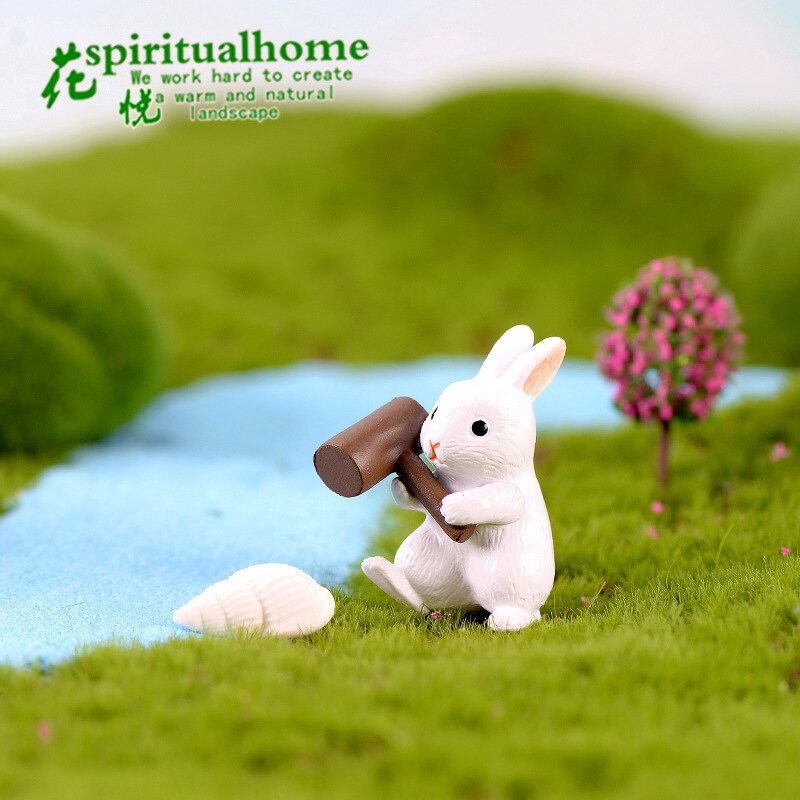 Moss Landscape Jewelry Manufacturer - Doll PVC Crafts and White Cute Rabbit Plastic