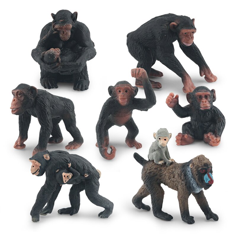 Wild Animal Primate Model Manufacturer - Lelewu Simulates Orangutan Mandrill Chimpanzee Ghost Baboon Decoration Toy