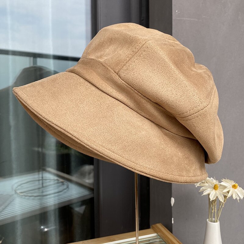 Suede Pile Hat Manufacturer - Fufan Autumn/Winter Women's Front Long Back Short Round Octagonal Beret