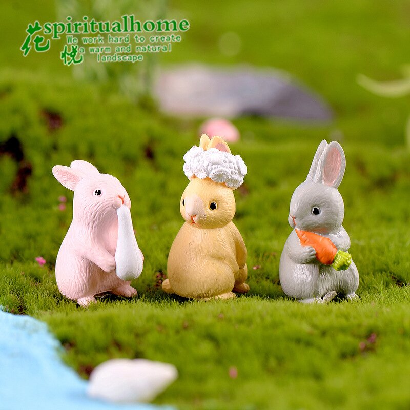 Moss Landscape Jewelry Manufacturer - Doll PVC Crafts and White Cute Rabbit Plastic