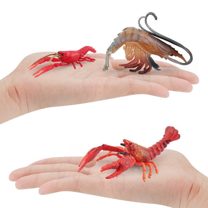 Freshwater Crayfish Model Manufacturer - Lelewu Simulation Marine Animal Red Crayfish Crystal Long Arm Shrimp Solid Decoration