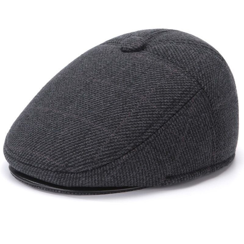 Men's Wool Cap Manufacturer - Nunu Human Front Dad Ear Warmers Winter Old Man Hat