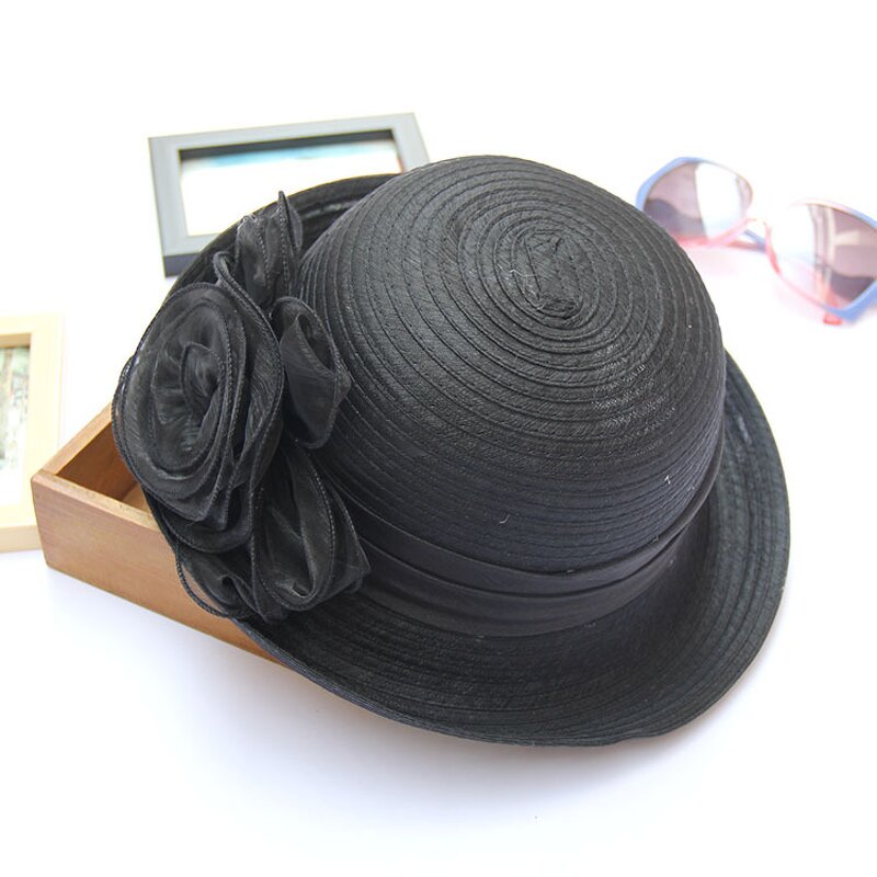 Women's Floppy Lace Hat Manufacturer - Summer Brim UV Protect Sun Beach Elegant Party Wedding Foldable Casquette Mujer