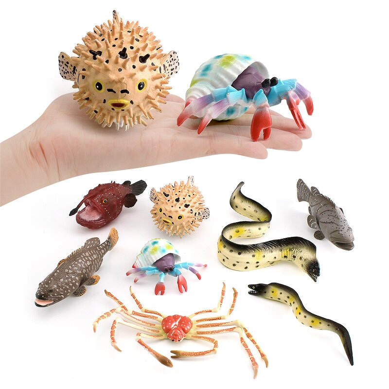 Marine Animal Model Manufacturer - Lelewu Simulated Spider Puffer Fish Grouper Hermit Crab