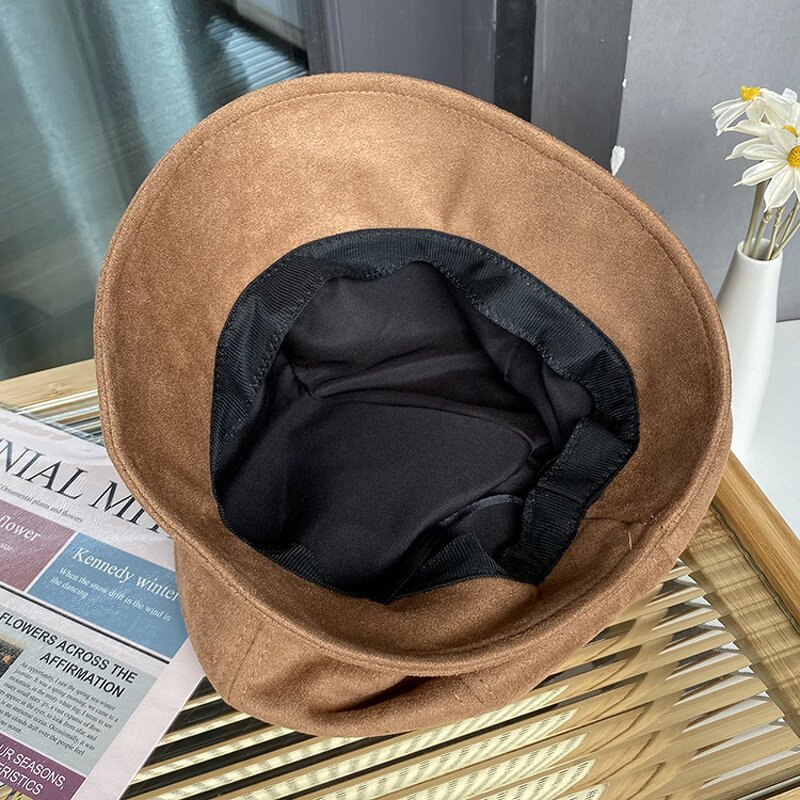 Suede Pile Hat Manufacturer - Fufan Autumn/Winter Women's Front Long Back Short Round Octagonal Beret