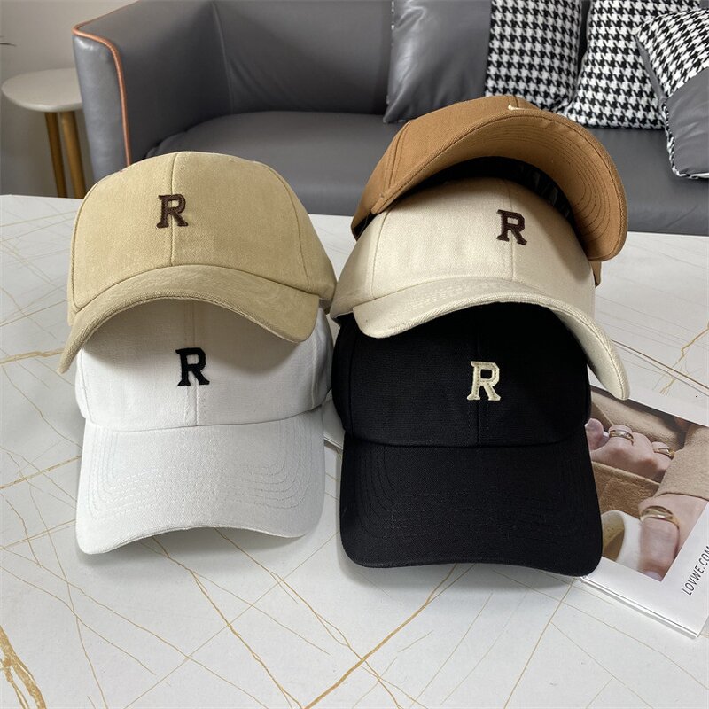 Women's Baseball Cap Manufacturer - Fufan Spring Autumn Casual All-match Fashion Sunscreen Patch Cloth R Letter