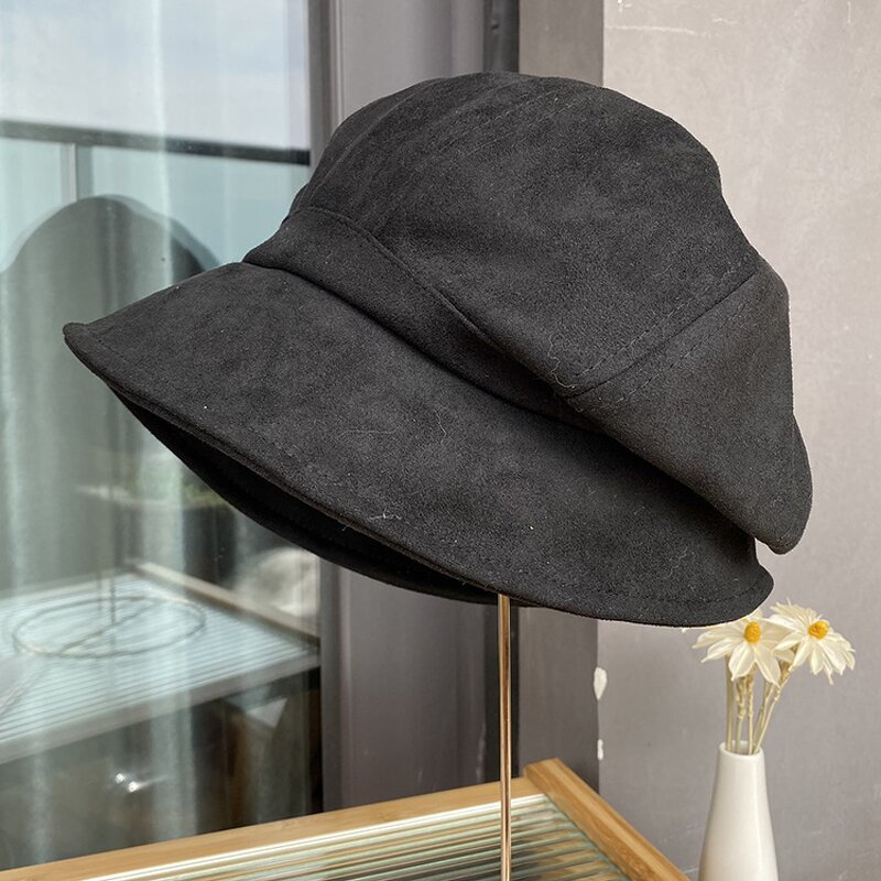 Suede Pile Hat Manufacturer - Fufan Autumn/Winter Women's Front Long Back Short Round Octagonal Beret
