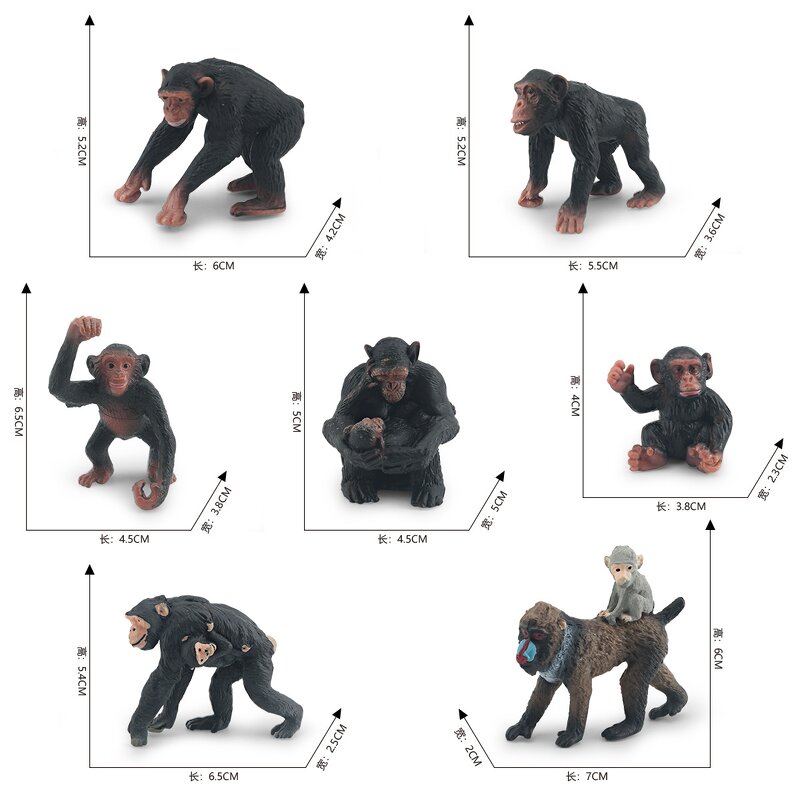 Wild Animal Primate Model Manufacturer - Lelewu Simulates Orangutan Mandrill Chimpanzee Ghost Baboon Decoration Toy