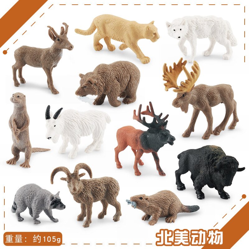 Wild North American Animal Model Manufacturer - Lelewu Simulates Cougar Raccoon Grizzly Bear Elk Pronghorn Antelope Decoration