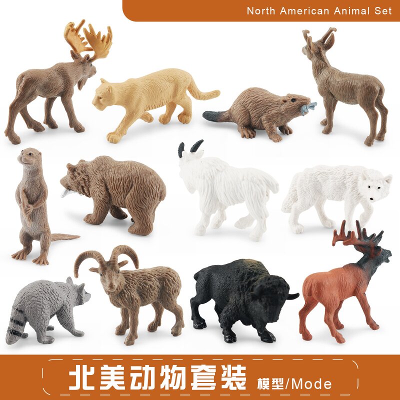 Wild North American Animal Model Manufacturer - Lelewu Simulates Cougar Raccoon Grizzly Bear Elk Pronghorn Antelope Decoration