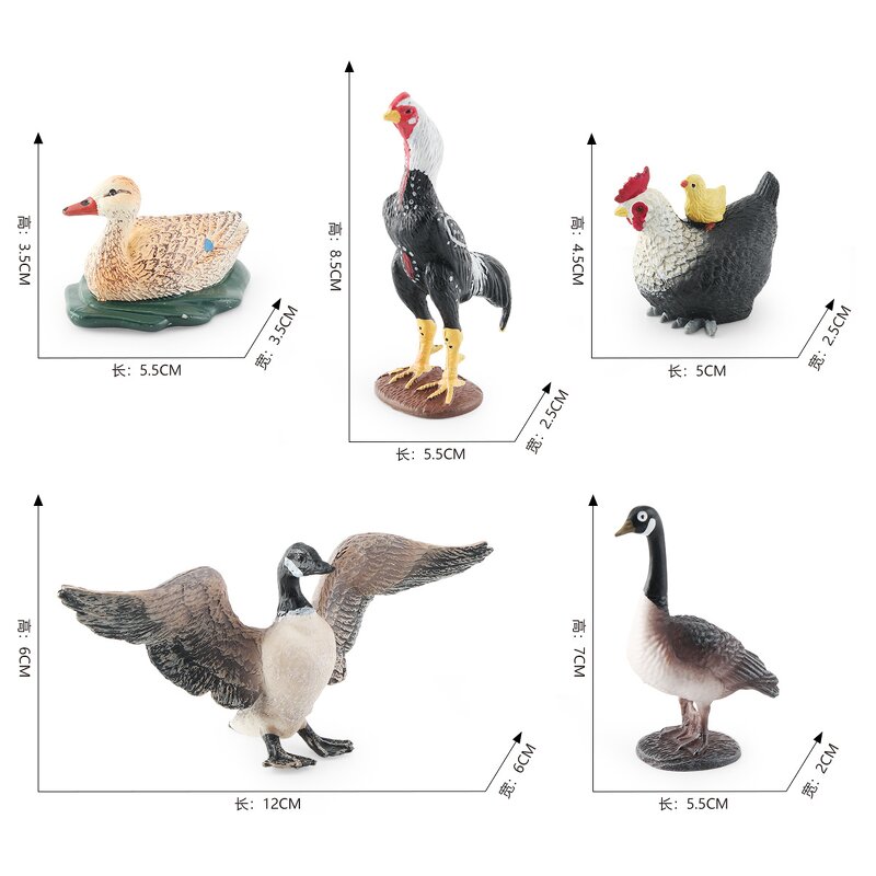 Farm Poultry Animal Model Manufacturer - Lelewu Simulation Female Fighting Hen Back Chick Canada Goose Chicken Duck Goose Decoration