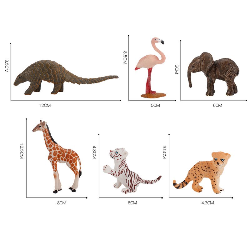 Wild Animal Model Gift Set Manufacturer - Lelewu Simulation Solid Giraffe Tiger Elephant Flamingo Decoration Box Set