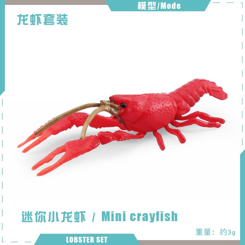 Freshwater Crayfish Model Manufacturer - Lelewu Simulation Marine Animal Red Crayfish Crystal Long Arm Shrimp Solid Decoration