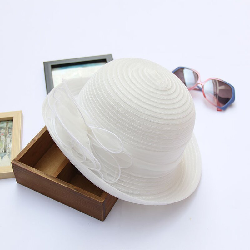 Women's Floppy Lace Hat Manufacturer - Summer Brim UV Protect Sun Beach Elegant Party Wedding Foldable Casquette Mujer