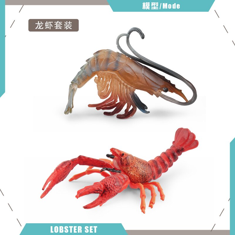 Freshwater Crayfish Model Manufacturer - Lelewu Simulation Marine Animal Red Crayfish Crystal Long Arm Shrimp Solid Decoration