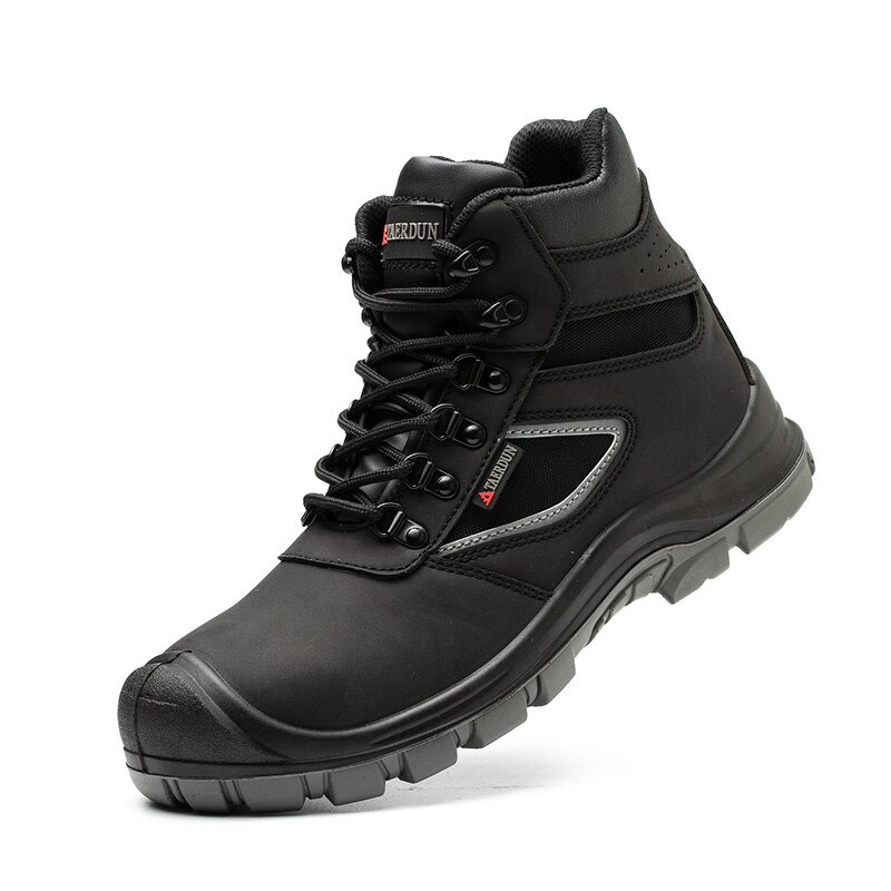 Men's Industrial Safety Shoes Manufacturer - ZP Waterproof Leather Dual Density PU Sole Breathable Black Steel Toe Fashion