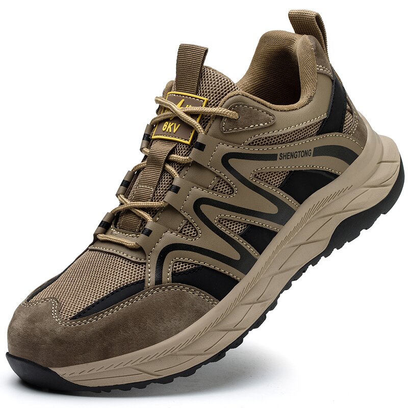 Plastic Toe Safety Shoes Manufacturer - High Quality Color Anti Puncture Ergonomic Microfiber Upper MD Rubber Outsole Mesh Lining