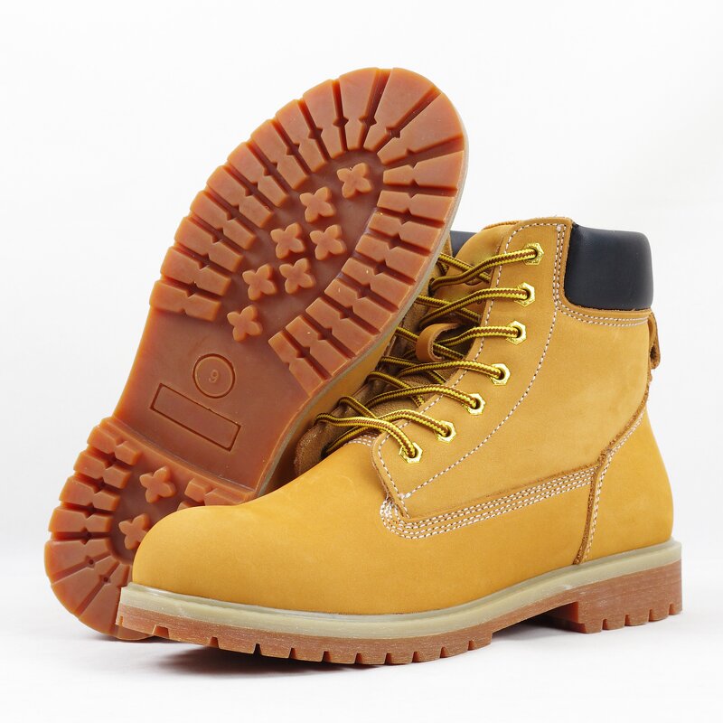 Men's Safety Shoes Manufacturer - Genuine Leather High Neck Goodyear Rubber Sole Woodland Custom Logo OEM