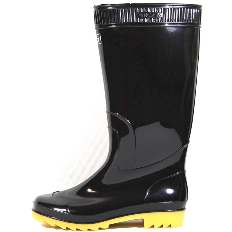 Men's PVC Rain Boots Manufacturer - Knee-Length Waterproof Custom Printed High-Mining Wholesale Rubber Shoes with Steel Toe for Winter Summer