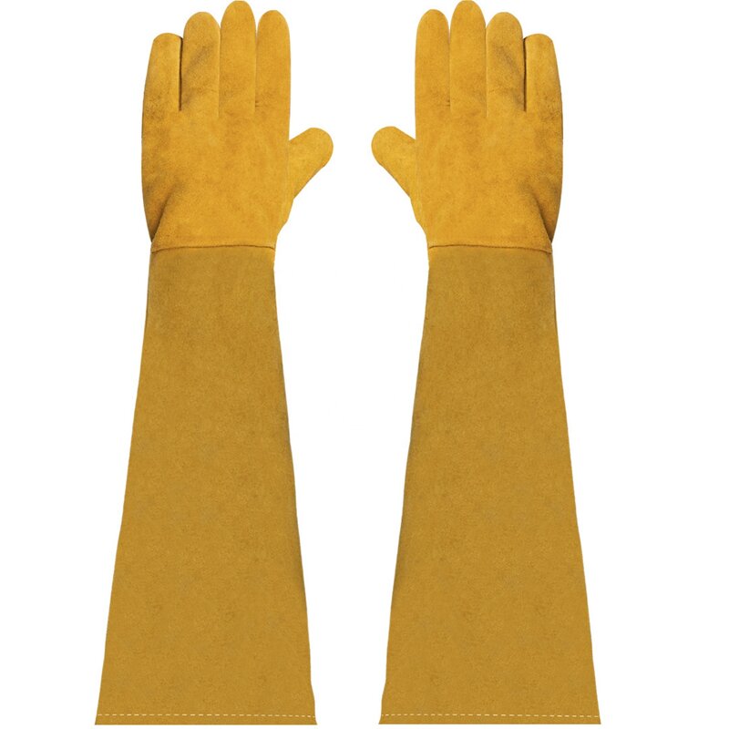 Welding Gloves Manufacturer - Tig Yellow Resistant Cowhide Short Electric Labor Fwelding with Anti-Slip Feature Red Yellow