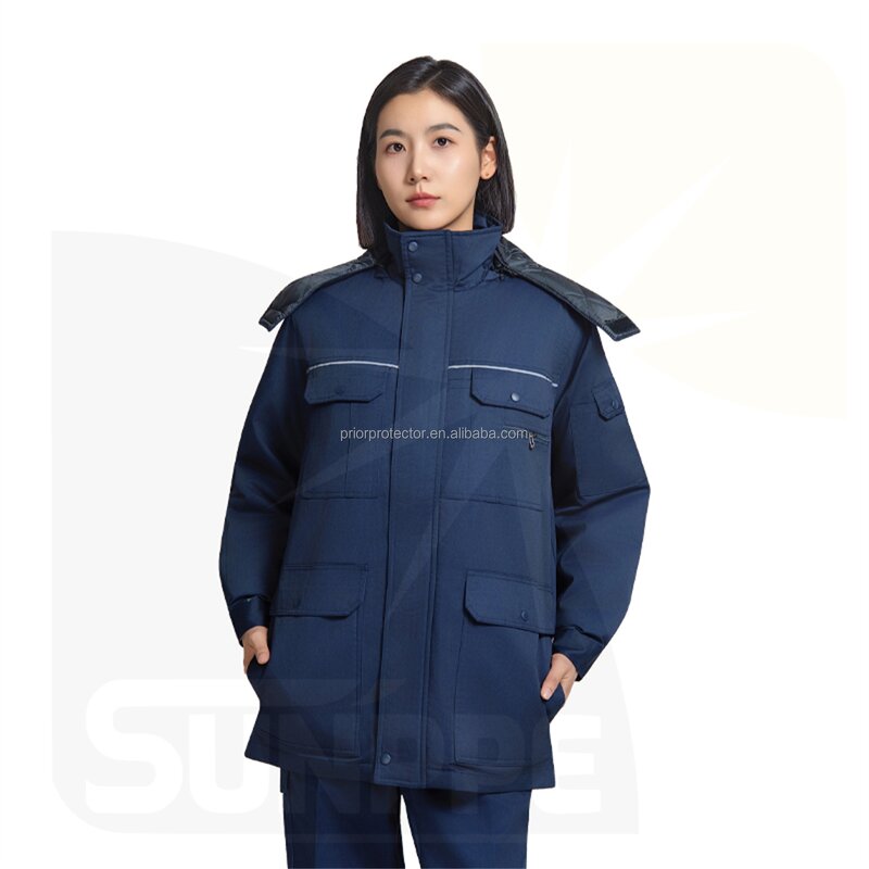 Winter Work Clothes Manufacturer - SunPPE 100% Cotton Silk Lining Site Custom Logo Complete Plus Thick Women Men's Keep Warm Uniform
