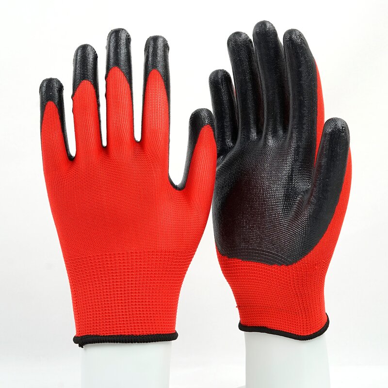 Nitrile Coated Gloves Manufacturer - 42 Grams High Impact Dipped Hand Grey Construction Protective Cut Work Safety