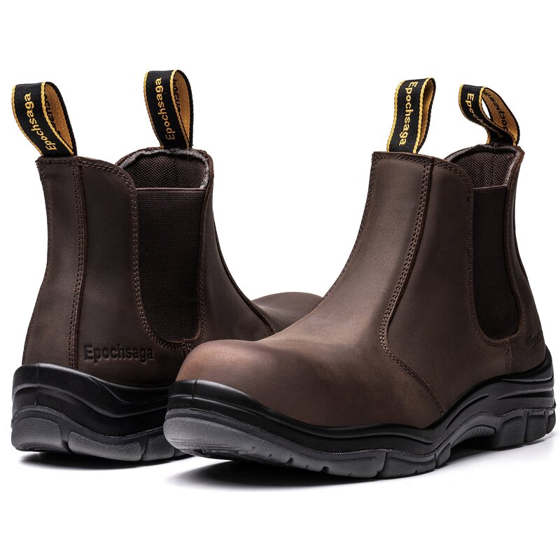 Women's Safety Boots Manufacturer - Glass Fibre Toe Genuine Leather Chelsea Work Casual Mid Cut Engineering Expensive for Men