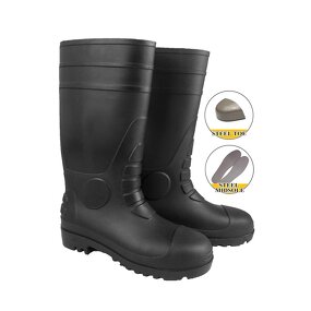 Rubber Wellington Rain Boots Manufacturer - Custom Color with Steel Toe Safety PVC CE Certified Waterproof for All Seasons