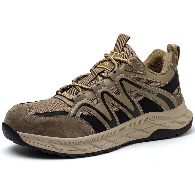 Plastic Toe Safety Shoes Manufacturer - High Quality Color Anti Puncture Ergonomic Microfiber Upper MD Rubber Outsole Mesh Lining