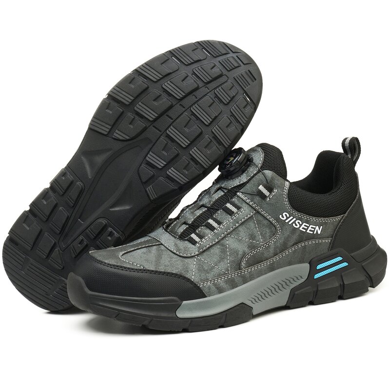 Safety Shoes Manufacturer - Rubber Sole Anti-slip Lightweight Quick Lacing Sneaker for Men Women Engineers
