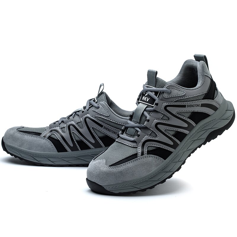 Plastic Toe Safety Shoes Manufacturer - High Quality Color Anti Puncture Ergonomic Microfiber Upper MD Rubber Outsole Mesh Lining