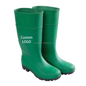 Men's Rain Boots Manufacturer - Green High Quality PVC Insole Anti-Slip Ankle & Bootie Round Toe for Outdoor Work & Garden Use All Seasons