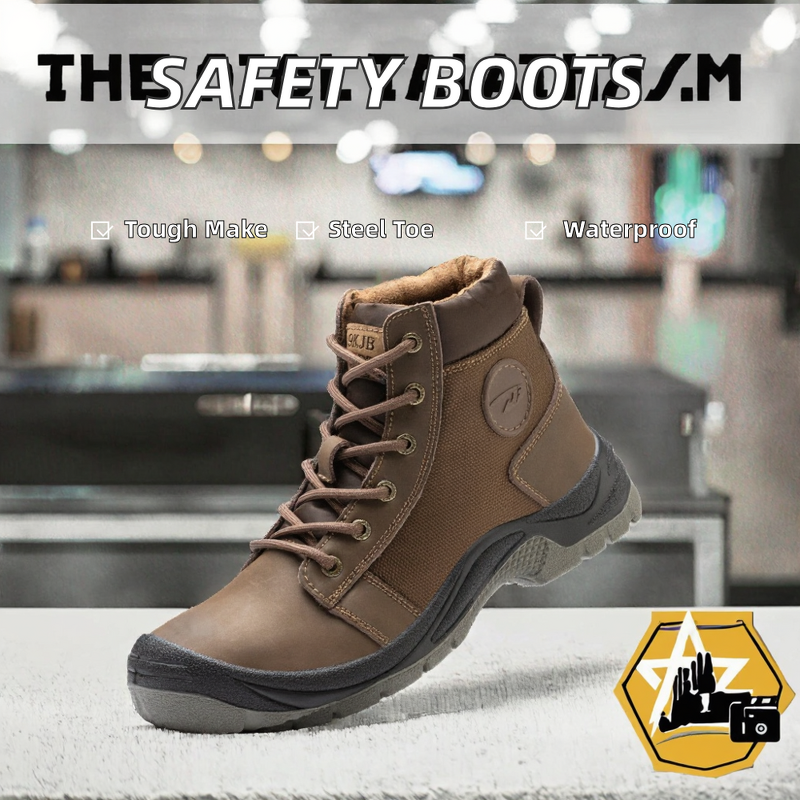 High Cut Safety Boots Manufacturer - Genuine Leather Waterproof Oil Resistant Funky Steel Toe for Men & Women Black for Summer Winter