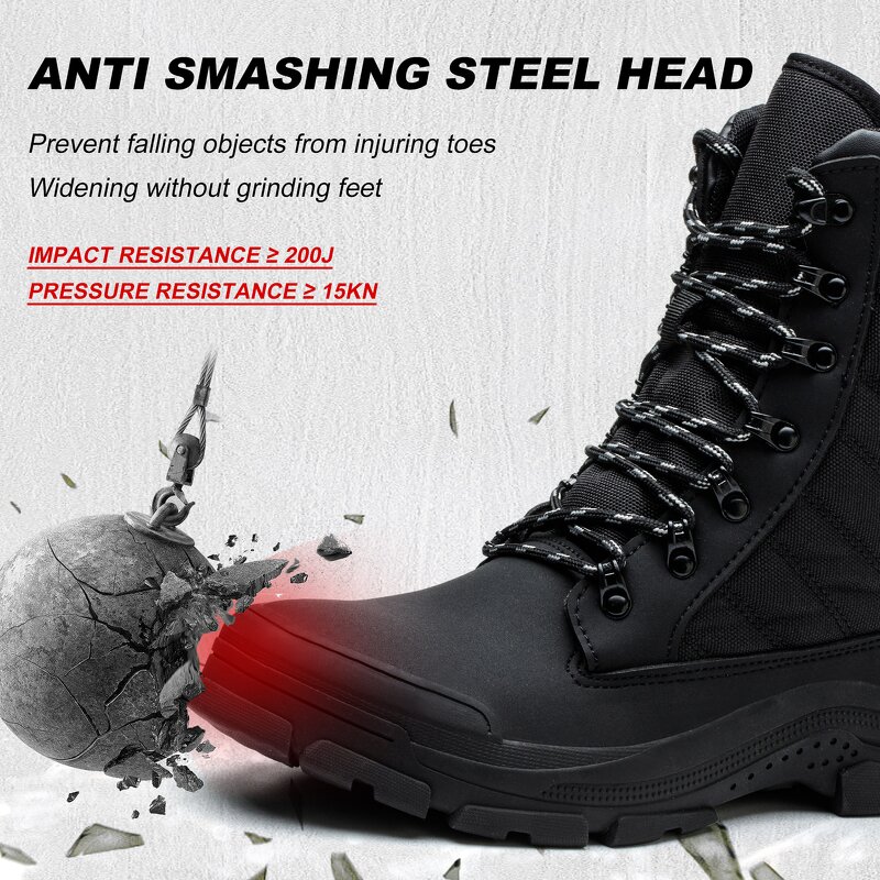 Unisex Safety Shoes Manufacturer - Wholesale Cheap Price Heavy Duty Steel Toe High Boots Canvas Upper for Summer Autumn Winter