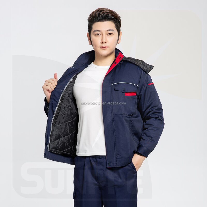 Winter Work Clothes Manufacturer - SunPPE Custom Logo Plus Size Men's Women's Workwear Thick Cotton Disassemble Lining Polyester