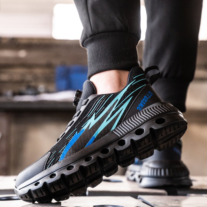 Unisex Safety Shoes Manufacturer - Fashion Steel Toe Sport DIY Work Sports Quick Lacing Lightweight PU Outsole Microfiber