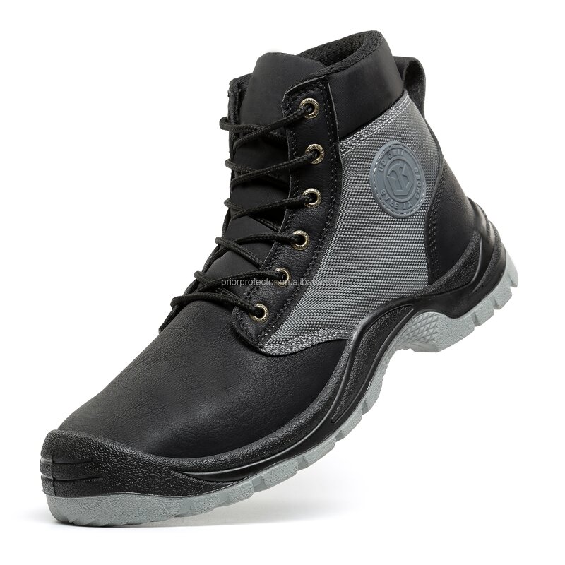 Unisex Safety Boots Manufacturer - Fashion Oil Resistant Waterproof Black High Cut Microfiber Leather Funky Steeltoe Factory Winter