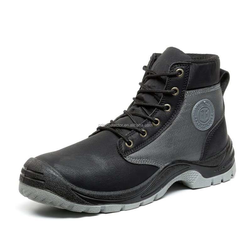 Men's Safety Boots Manufacturer - HOT Sale Factory Waterproof Black High Cut Microfiber Leather Funky Steeltoe for Autumn Winter