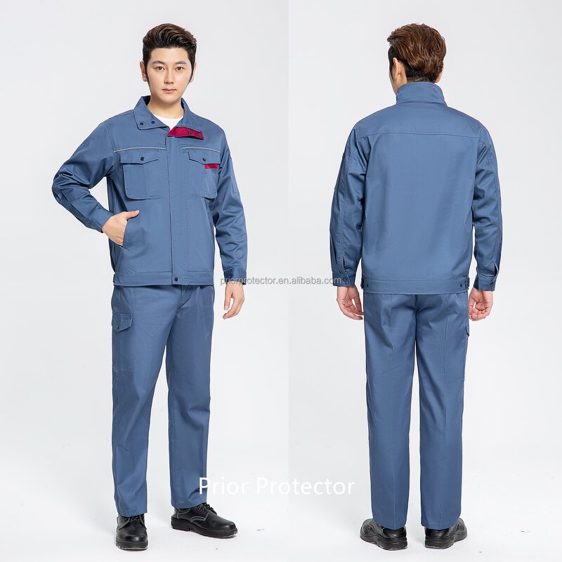Construction Work Suits Manufacturer - 80/20 TC 235 Grams Thick Twill Breathable Cotton Sets Knee-Length Design Safety Working Clothes
