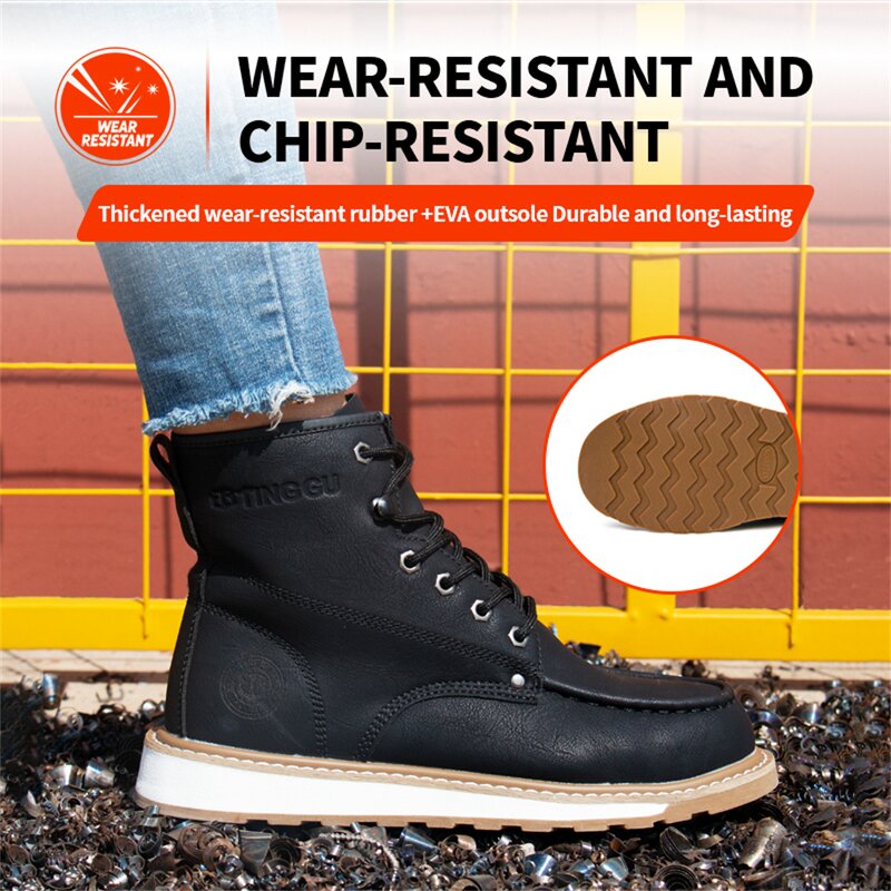 Men's Safety Shoes Manufacturer - Microfiber Leather High Neck Rubber Sole Woodland Custom Logo OEM