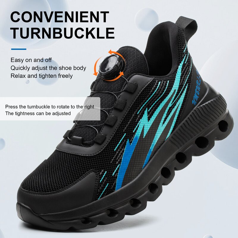 Unisex Safety Shoes Manufacturer - Fashion Steel Toe Sport DIY Work Sports Quick Lacing Lightweight PU Outsole Microfiber