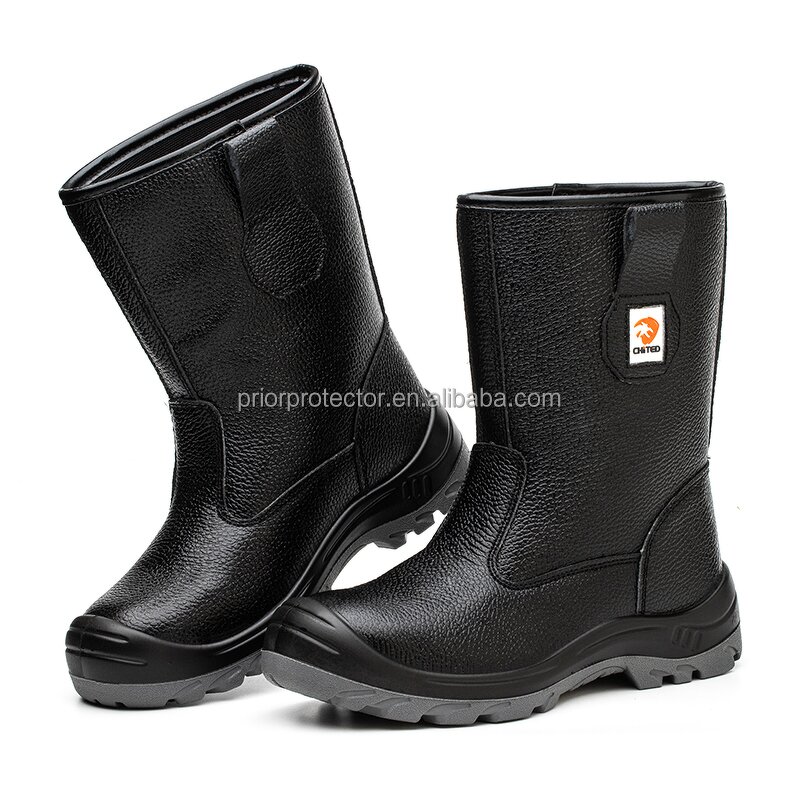 Men's Industrial Safety Boots Manufacturer - Dropship Heavy Duty Dual Density PU Sole Breathable High Cut Black Steel Toe Price Fashion