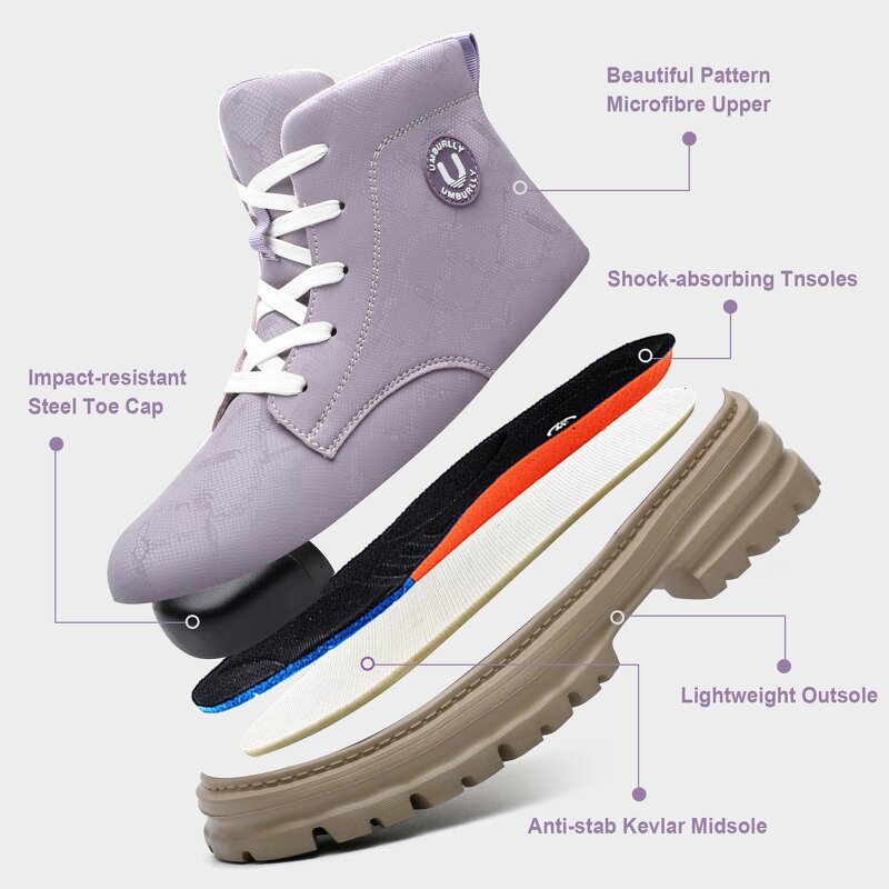 Lady Women Safety Shoes Manufacturer - Wholesale Cheap Price Heavy Duty Steel Toed Work Boots Microfiber Upper