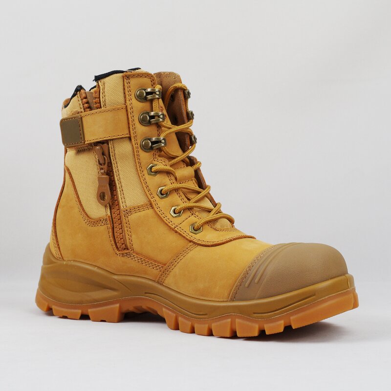 Unisex S3 Safety Shoes Manufacturer - Mid Cut Construction Dual Density PU Acid Oil Resistant Cow Leather Anti-Slip Factory