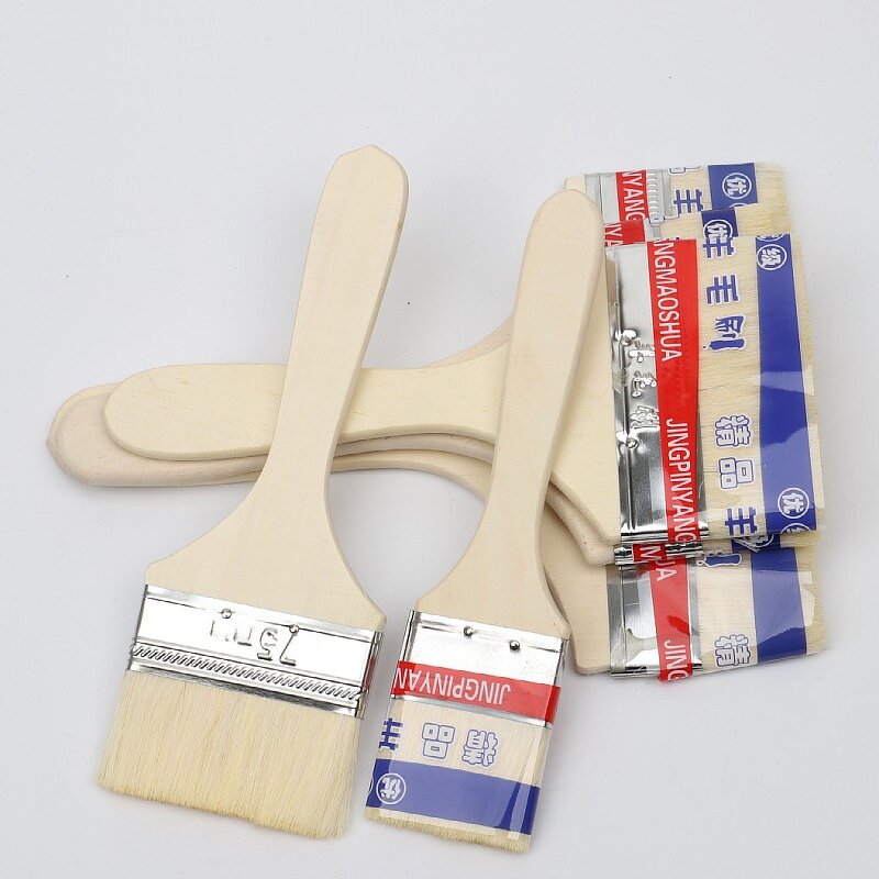 Paint Brushes Manufacturer - Industrial Grade 1 2.5 3 4 Inch Wool Fiber Bulk Wooden Handle Professional Hand Tools DIY Customizable OEM